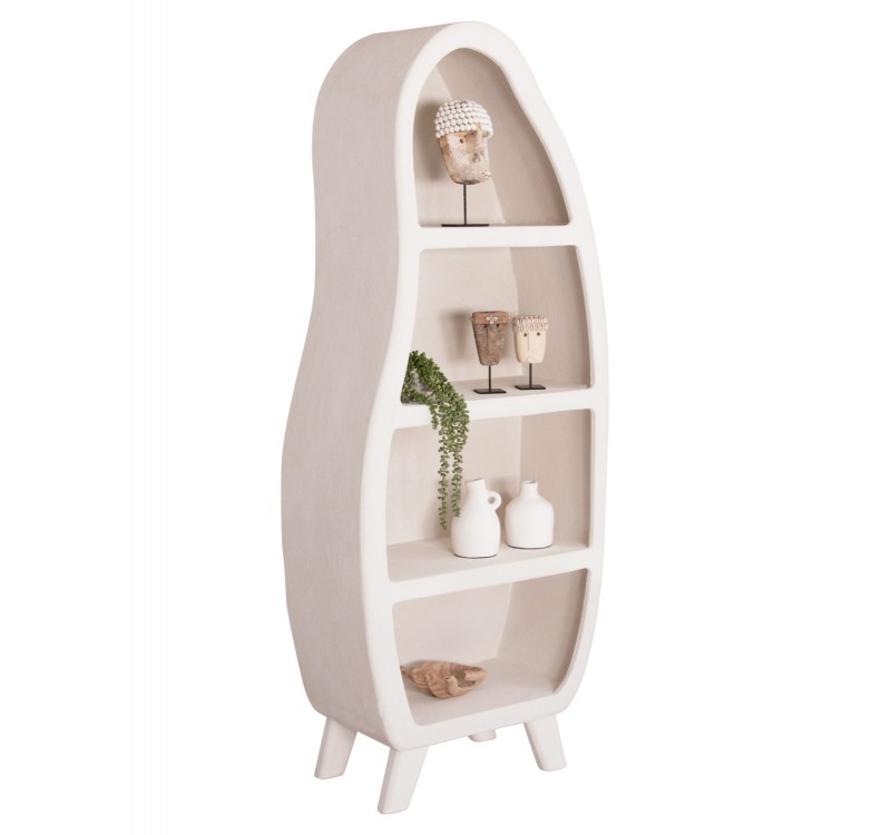 ΡΑΦΙΕΡΑ ΣΕΙΡΑ SANTORINI HM18067 MDF ΣΕ ΥΠΟΛΕΥΚΟ ΧΡΩΜΑ 80x38x196Υεκ.