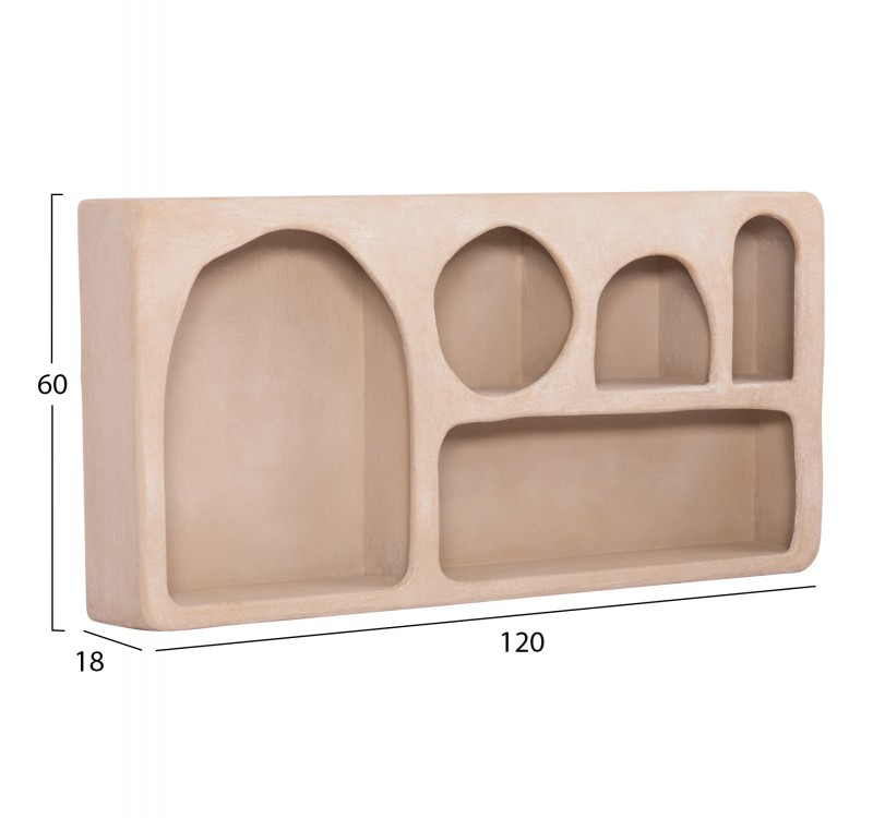 ΡΑΦΙ ΤΟΙΧΟΥ ΣΕΙΡΑ SANTORINI HM18063.02 MDF ΣΕ ΚΑΦΕ 120x18x60Υεκ.