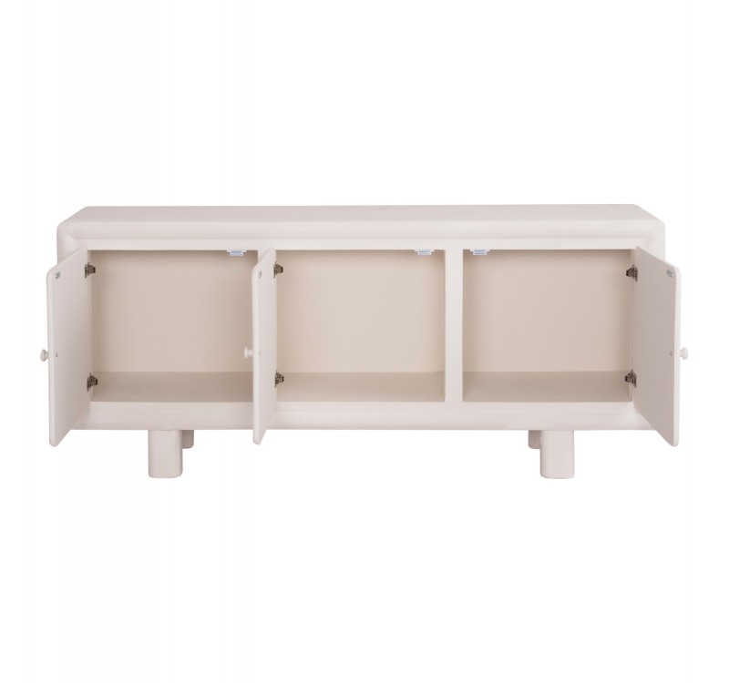 ΜΠΟΥΦΕΣ ΣΕΙΡΑ SANTORINI HM18068 MDF ΣΕ ΥΠΟΛΕΥΚΟ ΧΡΩΜΑ-3 ΠΟΡΤΕΣ 140x38x64Υεκ.