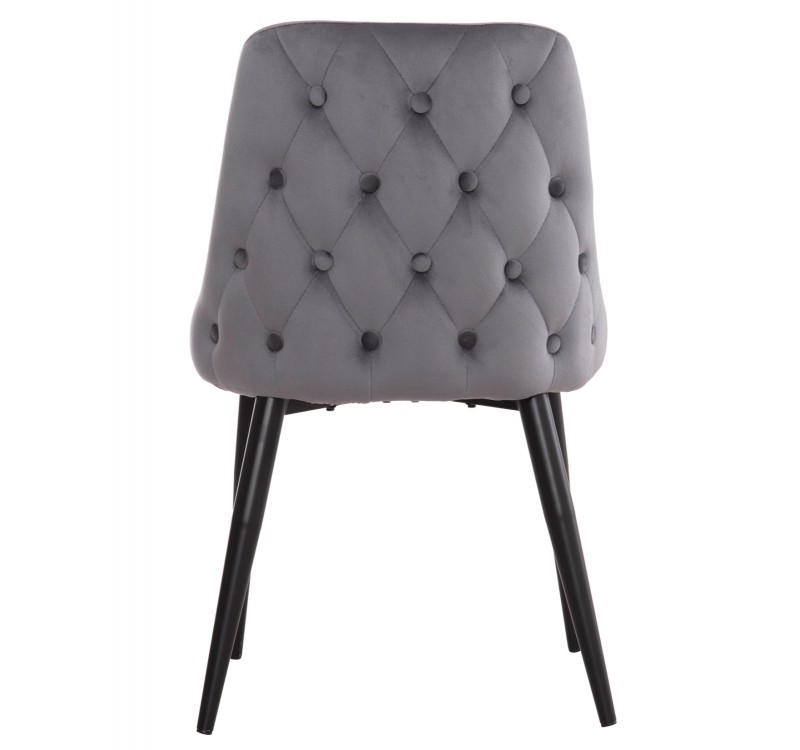 ΚΑΡΕΚΛΑ SERENITY HM8527.11 ΒΕΛΟΥΔΟ ΓΚΡΙ ΜΕ ΜΑΥΡΑ ΜΕΤΑΛΛΙΚΑ ΠΟΔΙΑ 51x54x83,5Υεκ.