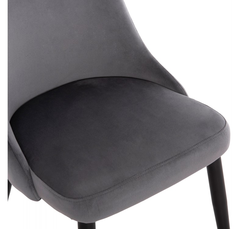 ΚΑΡΕΚΛΑ SERENITY HM8527.11 ΒΕΛΟΥΔΟ ΓΚΡΙ ΜΕ ΜΑΥΡΑ ΜΕΤΑΛΛΙΚΑ ΠΟΔΙΑ 51x54x83,5Υεκ.