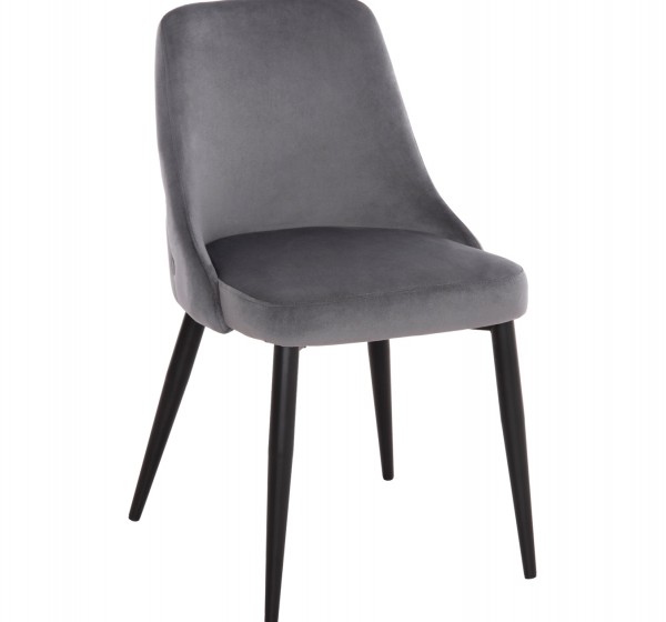 ΚΑΡΕΚΛΑ SERENITY HM8527.11 ΒΕΛΟΥΔΟ ΓΚΡΙ ΜΕ ΜΑΥΡΑ ΜΕΤΑΛΛΙΚΑ ΠΟΔΙΑ 51x54x83,5Υεκ.