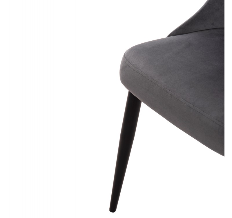 ΚΑΡΕΚΛΑ SERENITY HM8527.11 ΒΕΛΟΥΔΟ ΓΚΡΙ ΜΕ ΜΑΥΡΑ ΜΕΤΑΛΛΙΚΑ ΠΟΔΙΑ 51x54x83,5Υεκ.