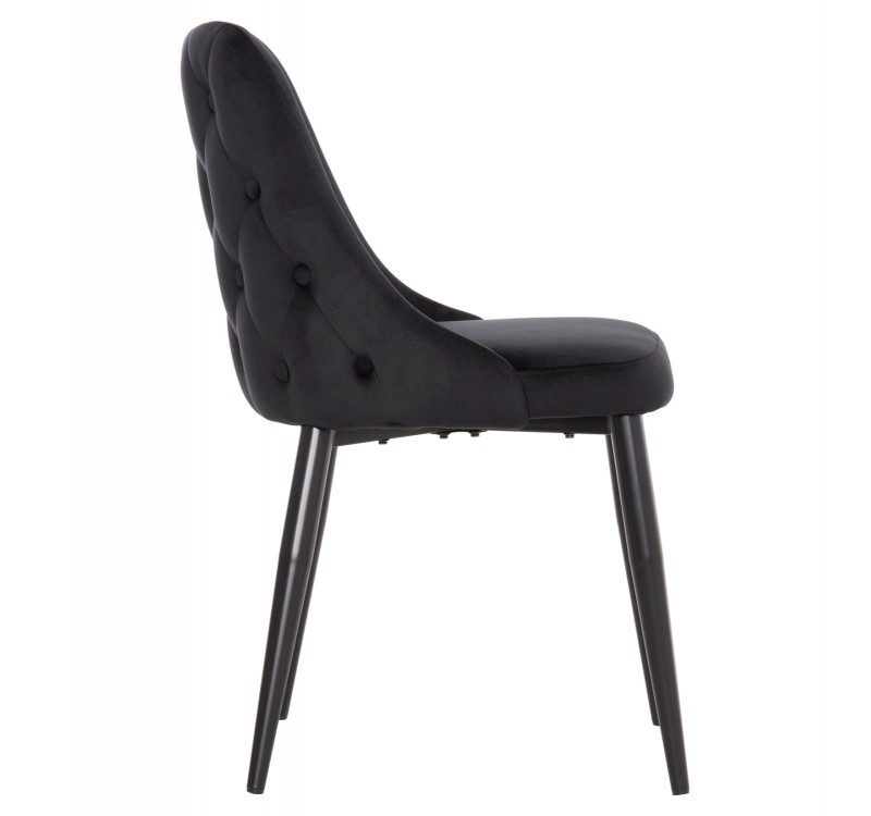 ΚΑΡΕΚΛΑ SERENITY HM8527.14 ΒΕΛΟΥΔΟ ΜΑΥΡΟ ΜΕ ΜΑΥΡΑ ΜΕΤΑΛΛΙΚΑ ΠΟΔΙΑ 51x54x83,5Υεκ.