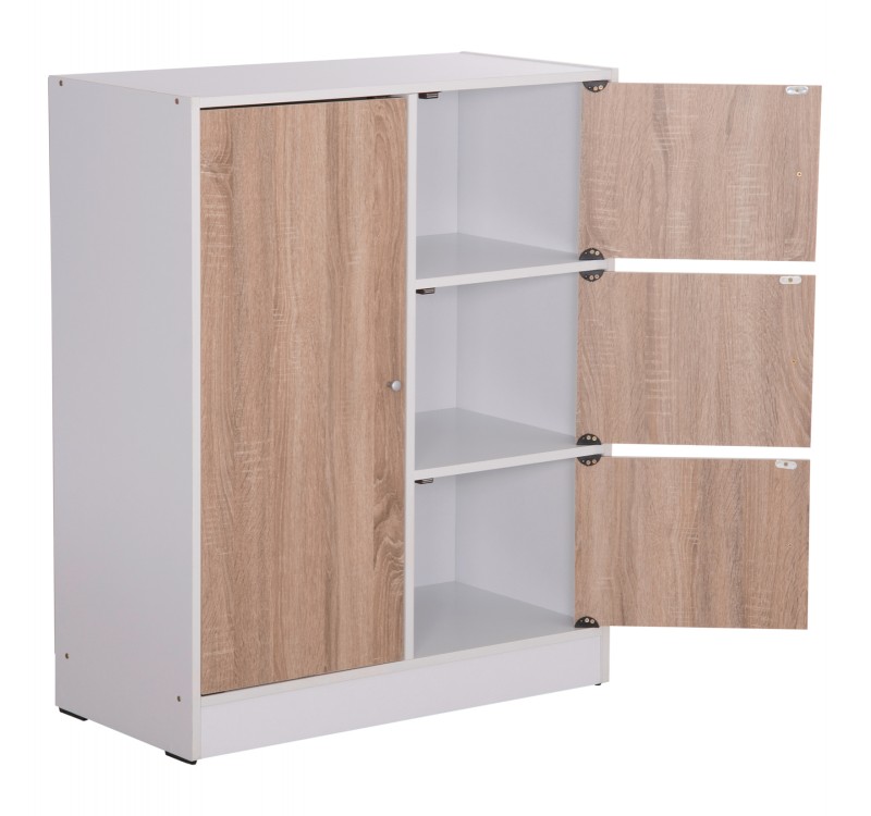 ΝΤΟΥΛΑΠΙ ΜΕ 4 ΑΠΟΘ.ΧΩΡΟΥΣ MATIN HM2479.01 SONAMA OAK-ΛΕΥΚΗ ΜΕΛΑΜΙΝΗ 80x39,5x99,5Υεκ