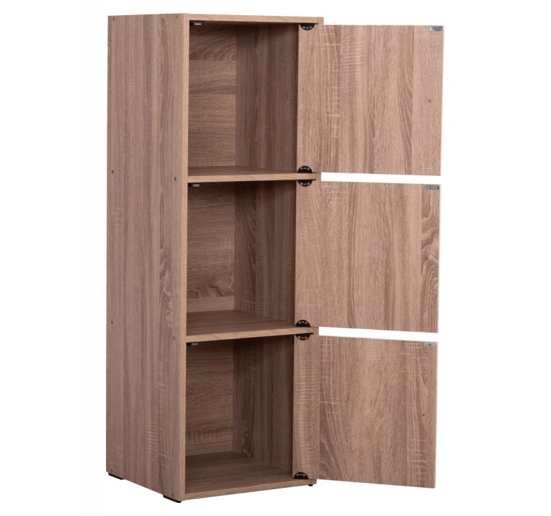 ΝΤΟΥΛΑΠΙ ΜΕ 3 ΑΠΟΘ. ΧΩΡΟΥΣ SORIANO HM9939.11 SONAMA OAK ΜΕΛΑΜΙΝΗ 40x39x119Υεκ.