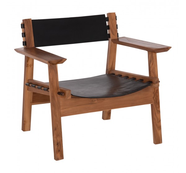 ΠΟΛΥΘΡΟΝΑ KONNA HM9928.01 TEAK ΞΥΛΟ ΣΕ ΦΥΣΙΚΟ-ΔΕΡΜΑ ΑΓΕΛΑΔΟΣ ΣΕ ΜΑΥΡΟ 80x64x73Υεκ.