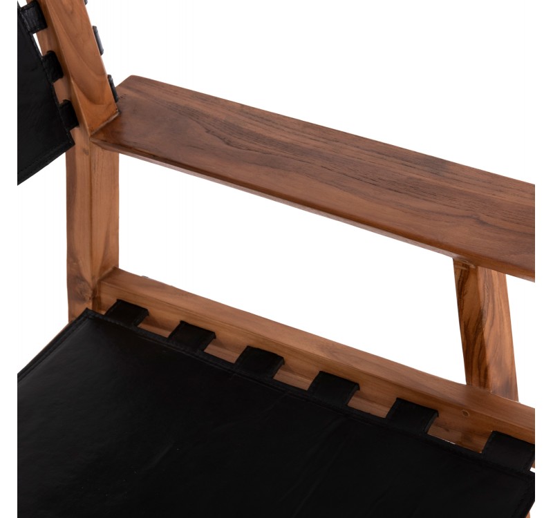 ΠΟΛΥΘΡΟΝΑ KONNA HM9928.01 TEAK ΞΥΛΟ ΣΕ ΦΥΣΙΚΟ-ΔΕΡΜΑ ΑΓΕΛΑΔΟΣ ΣΕ ΜΑΥΡΟ 80x64x73Υεκ.