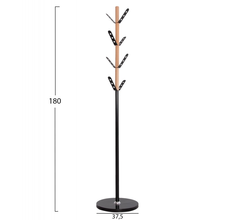 ΚΑΛΟΓΕΡΟΣ BILLY HM18075.01 ΞΥΛΟ ΟΞΙΑ-ΜΑΥΡΟ ΜΕΤΑΛΛΟ-ΒΑΣΗ ΜΕ ΞΥΛΟ Φ37,5X180Υεκ.