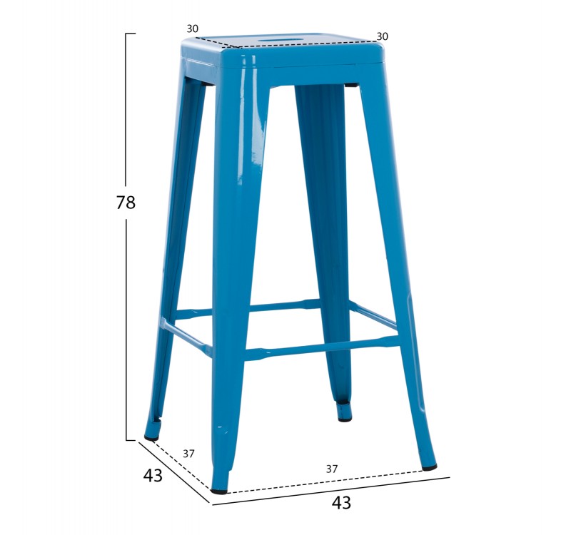 ΣΚΑΜΠΟ ΜΠΑΡ ΜΕΤΑΛΛΙΚΟ MELITA-PRO HM8642.48 ΣΕ ΜΠΛΕ 43x43x78Υεκ.