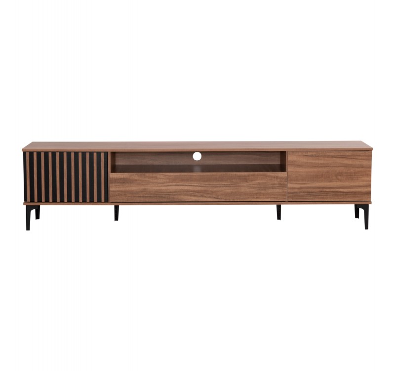 ΕΠΙΠΛΟ ΤΗΛΕΟΡΑΣΗΣ ΣΕΙΡΑ HARRY HM18008.01 ΜΕΛΑΜΙΝΗ ΦΥΣΙΚΟ ΞΥΛΟΥ-ΜΑΥΡΟ 200x40x47,5Υεκ.