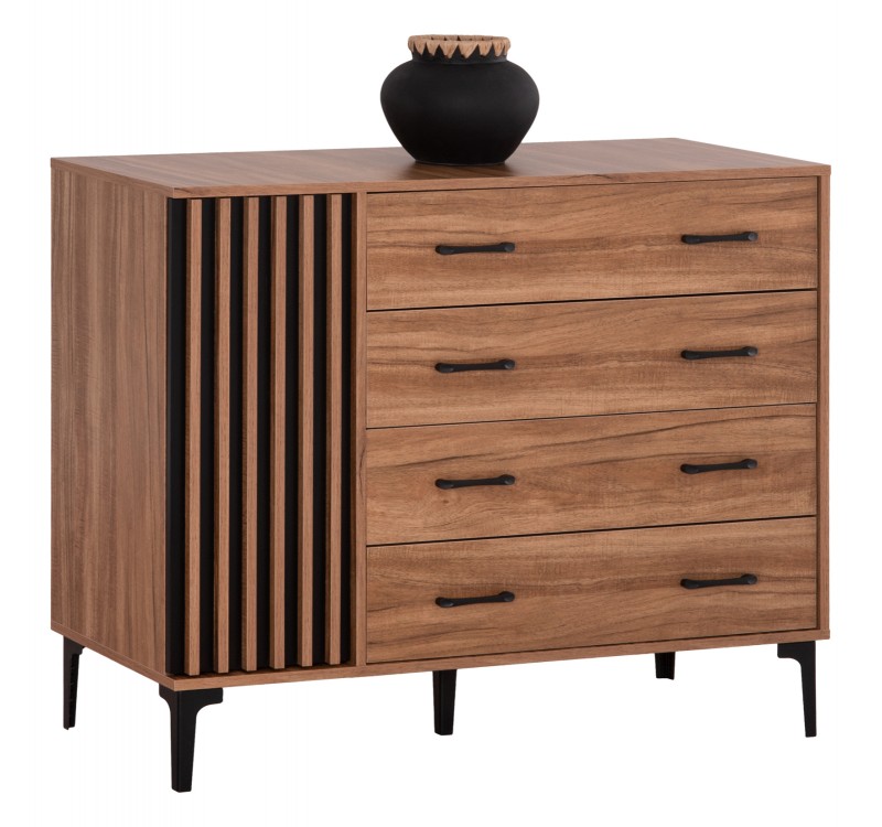 ΣΥΡΤΑΡΙΕΡΑ ΣΕΙΡΑ HARRY HM18009.01 ΜΕΛΑΜΙΝΗ ΦΥΣΙΚΟ ΞΥΛΟΥ-ΜΑΥΡΟ 110x46x87,5Υεκ.