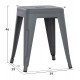 ΣΚΑΜΠΟ ΜΕΤΑΛΛΙΚΟ MELITA HM0096.50 ΣΕ ΓΚΡΙ ΜΑΤ ΧΡΩΜΑ 37x37x45Υεκ.