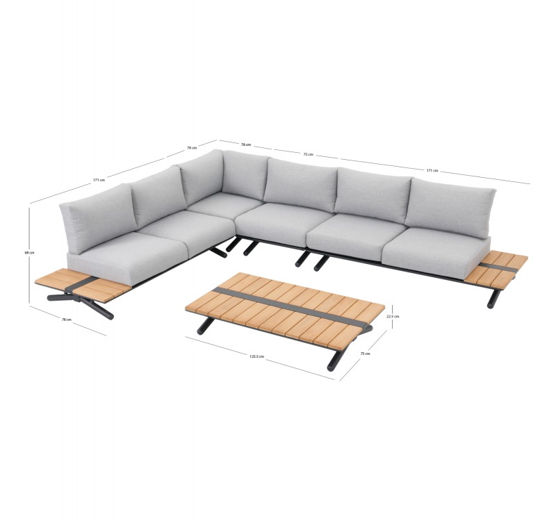 ΣΕΤ ΣΑΛΟΝΙ ΕΞ.ΧΩΡΟΥ 5ΤΜΧ MEILANI HM6190 ΑΛΟΥΜΙΝΙΟ-ΞΥΛΟ ΕΥΚΑΛΥΠΤΟΥ-ΣΧΟΙΝΙ