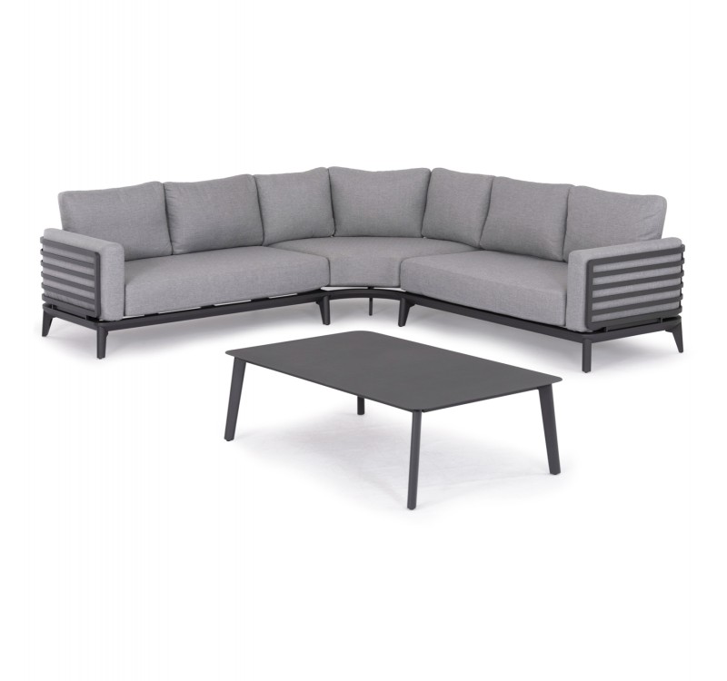 ΣΕΤ ΣΑΛΟΝΙ ΕΞ.ΧΩΡΟΥ 4ΤΜΧ ORION CORNER HM6191.01 ΣΚΟΥΡΟ ΓΚΡΙ ΑΛΟΥΜΙΝΙΟ & OLEFIN
