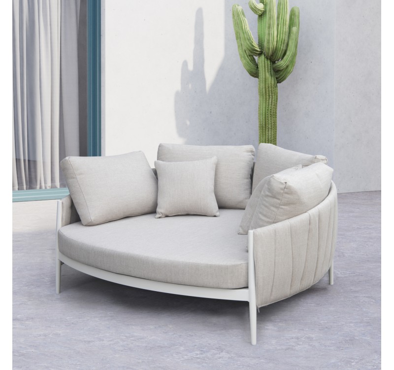 DAYBED 2ΘΕΣΙΟ MAVERICK HM6216.02 ΑΛΟΥΜΙΝΙΟ ΚΡΕΜ-ΜΠΕΖ OLEFIN & STRAPS 164x144x70Υ