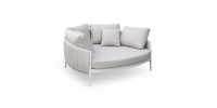 DAYBED 2ΘΕΣΙΟ MAVERICK HM6216.02 ΑΛΟΥΜΙΝΙΟ ΚΡΕΜ-ΜΠΕΖ OLEFIN & STRAPS 164x144x70Υ