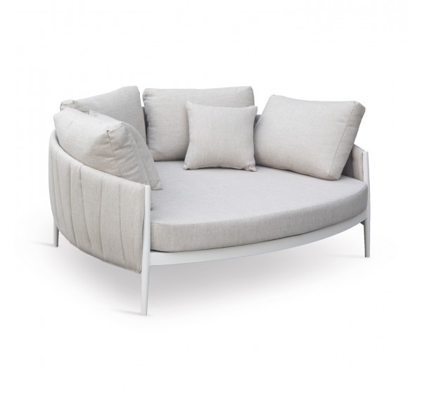 DAYBED 2ΘΕΣΙΟ MAVERICK HM6216.02 ΑΛΟΥΜΙΝΙΟ ΚΡΕΜ-ΜΠΕΖ OLEFIN & STRAPS 164x144x70Υ