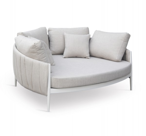 DAYBED 2ΘΕΣΙΟ MAVERICK HM6216.02 ΑΛΟΥΜΙΝΙΟ ΚΡΕΜ-ΜΠΕΖ OLEFIN & STRAPS 164x144x70Υ
