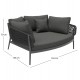 DAYBED 2ΘΕΣΙΟ ΣΕΙΡΑ CAMELLIA HM6217.01 ΣΚΟΥΡΟ ΓΚΡΙ ΑΛΟΥΜΙΝΙΟ-P.E.ΣΧΟΙΝΙ-OLEFIN 164x144x70Υεκ.