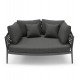 DAYBED 2ΘΕΣΙΟ ΣΕΙΡΑ CAMELLIA HM6217.01 ΣΚΟΥΡΟ ΓΚΡΙ ΑΛΟΥΜΙΝΙΟ-P.E.ΣΧΟΙΝΙ-OLEFIN 164x144x70Υεκ.