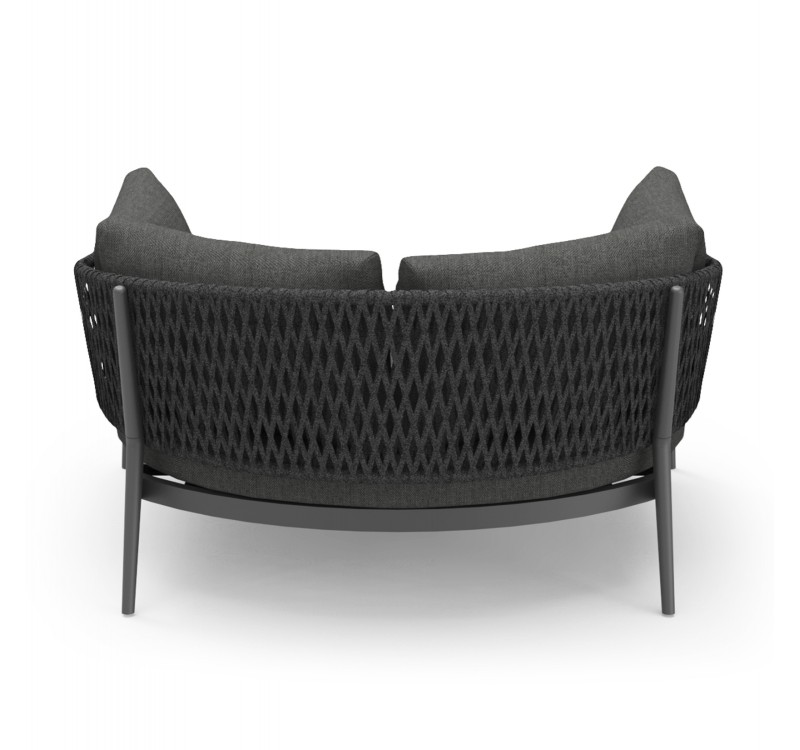 DAYBED 2ΘΕΣΙΟ ΣΕΙΡΑ CAMELLIA HM6217.01 ΣΚΟΥΡΟ ΓΚΡΙ ΑΛΟΥΜΙΝΙΟ-P.E.ΣΧΟΙΝΙ-OLEFIN 164x144x70Υεκ.