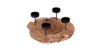 ΕΠΙΤΡΑΠΕΖΙΟ ΚΗΡΟΠΗΓΙΟ/BOWL FRAN HM4390 ΞΥΛΟ ΤΕΑΚ-ΜΕΤΑΛΛΟ 30x30x7-15Υεκ.