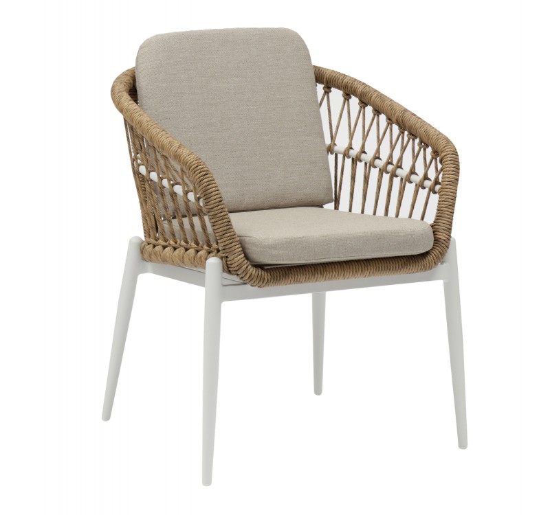 ΠΟΛΥΘΡΟΝΑ ΑΛΟΥΜΙΝΙΟΥ GALDIN HM6272.02 ΛΕΥΚΟ ΜΕ ΜΠΕΖ-P.E.RATTAN ΦΥΣΙΚΟ 61x65x82Υεκ