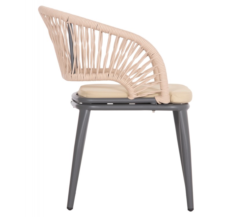 ΠΟΛΥΘΡΟΝΑ ΑΛΟΥΜΙΝΙΟΥ MAGNET HM6287.01 ΣΚΟΥΡΟ ΓΚΡΙ ΜΕ ΚΡΕΜ P.E.ΣΧΟΙΝΙ 59x61x81.5Υεκ