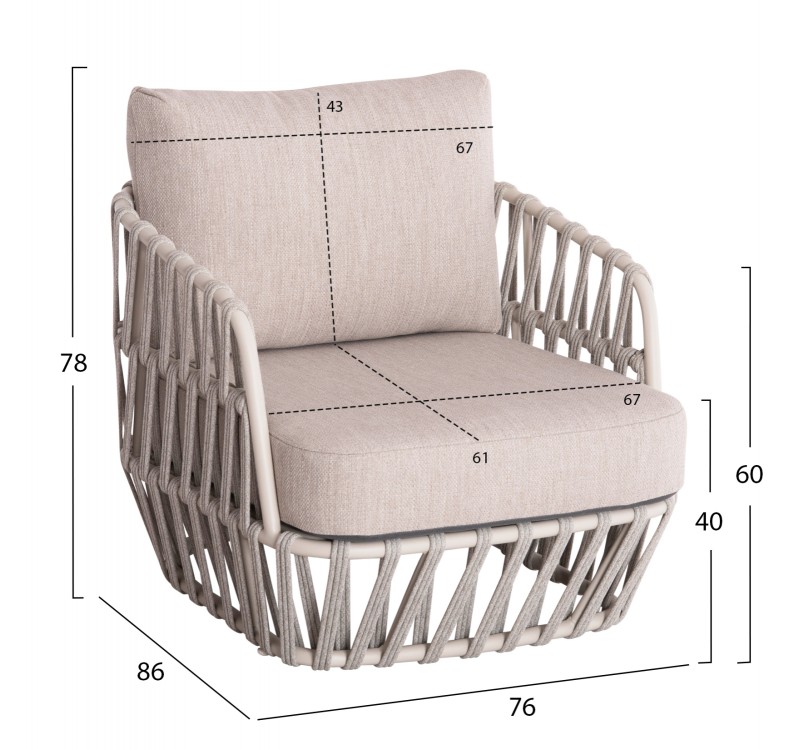 ΣΕΤ ΣΑΛΟΝΙ ΕΞ.ΧΩΡΟΥ 4ΤΜΧ SABO HM6208.02 ΜΠΕΖ OLEFIN & P.E.ΣΧΟΙΝΙ-ΚΡΕΜ ΑΛΟΥΜ.-ΞΥΛΟ TEAK