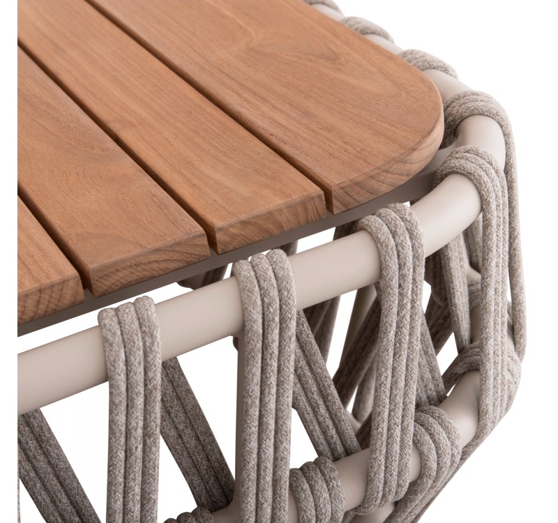 ΣΕΤ ΣΑΛΟΝΙ ΕΞ.ΧΩΡΟΥ 4ΤΜΧ SABO HM6208.02 ΜΠΕΖ OLEFIN & P.E.ΣΧΟΙΝΙ-ΚΡΕΜ ΑΛΟΥΜ.-ΞΥΛΟ TEAK