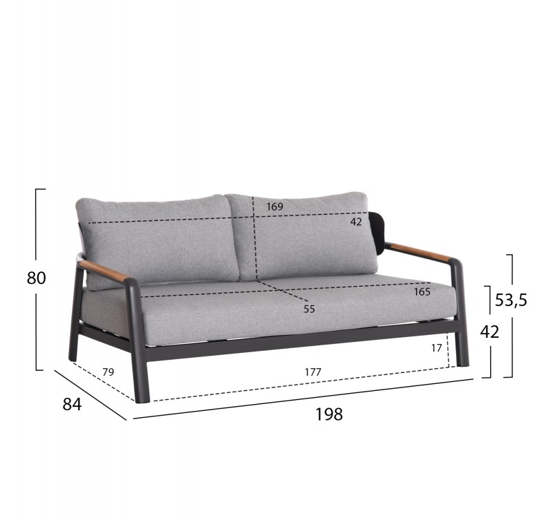 ΣΕΤ ΣΑΛΟΝΙ ΕΞ.ΧΩΡΟΥ 4ΤΜΧ ELARA ΗΜ6195.01 ΓΚΡΙ ΑΛΟΥΜΙΝΙΟ & OLEFIN-TEAK ΦΥΣΙΚΟ