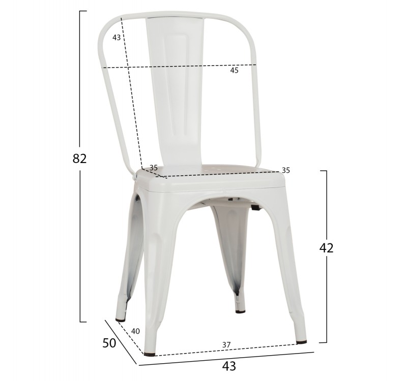 ΚΑΡΕΚΛΑ ΜΕΤΑΛΛΙΚΗ MELITA-PRO HM8641.41 ΛΕΥΚΟ ΜΑΤ 44x47x84.5Υεκ.