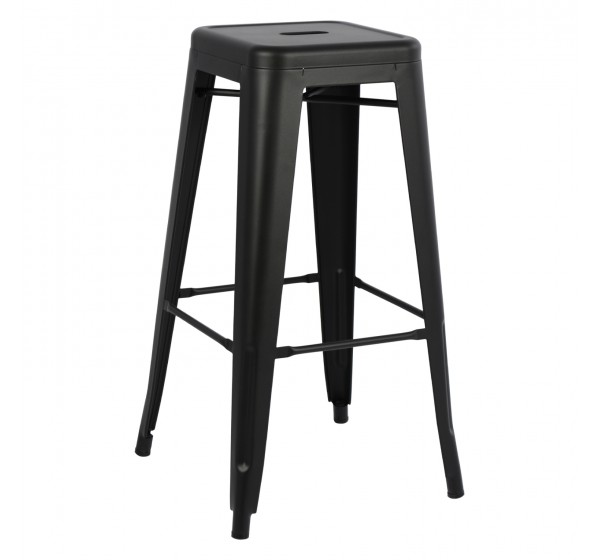 ΣΚΑΜΠΟ ΜΠΑΡ ΜΕΤΑΛΛΙΚΟ MELITA-PRO HM8642.42 ΣΕ ΜΑΥΡΟ ΜΑΤ 43x43x78Υεκ.