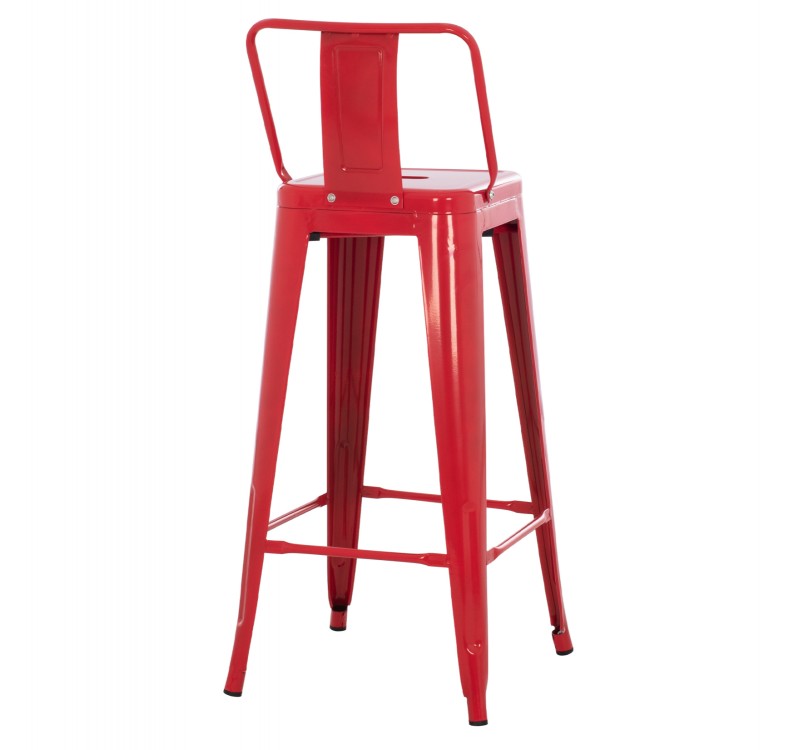 ΣΚΑΜΠΟ BAR ME ΠΛΑΤΗ ΜΕΤΑΛΛΙΚΟ MELITA-PRO HM8643.44 ΚΟΚΚΙΝΟ 42x42x100Υεκ.