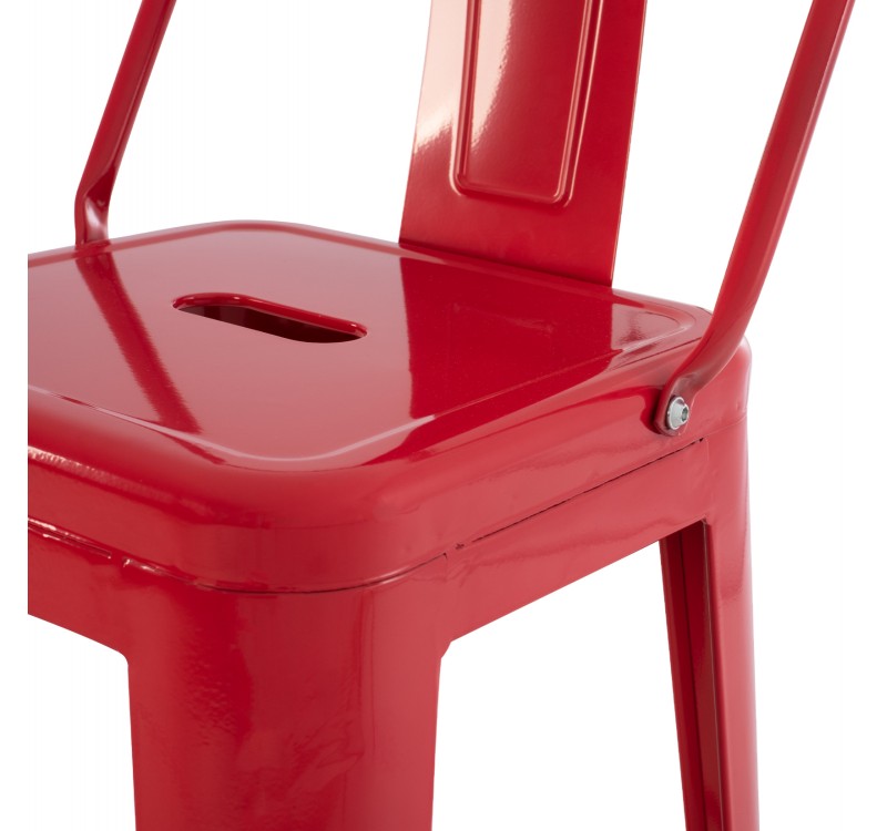 ΣΚΑΜΠΟ BAR ME ΠΛΑΤΗ ΜΕΤΑΛΛΙΚΟ MELITA-PRO HM8643.44 ΚΟΚΚΙΝΟ 42x42x100Υεκ.