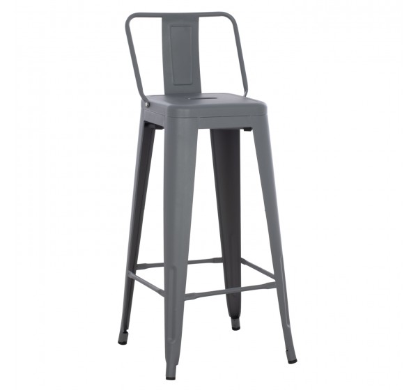 ΣΚΑΜΠΟ BAR ME ΠΛΑΤΗ ΜΕΤΑΛΛΙΚΟ MELITA-PRO HM8643.50 ΓΚΡΙ 42x42x100Υεκ.