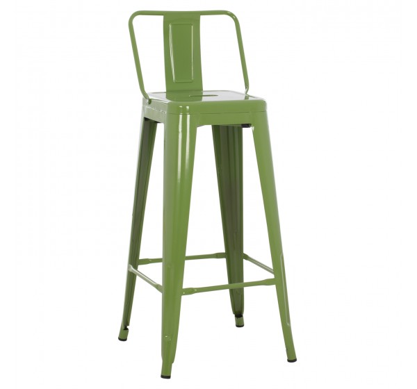 ΣΚΑΜΠΟ BAR ME ΠΛΑΤΗ ΜΕΤΑΛΛΙΚΟ MELITA-PRO HM8643.53 LIGHT OLIVE GREEN 42x42x100Υεκ.