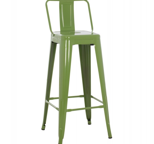 ΣΚΑΜΠΟ BAR ME ΠΛΑΤΗ ΜΕΤΑΛΛΙΚΟ MELITA-PRO HM8643.53 LIGHT OLIVE GREEN 42x42x100Υεκ.