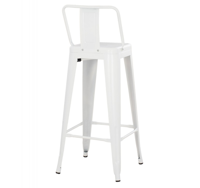 ΣΚΑΜΠΟ BAR ME ΠΛΑΤΗ ΜΕΤΑΛΛΙΚΟ MELITA-PRO HM8643.41 ΛΕΥΚΟ ΜΑΤ 42x42x100Υεκ.