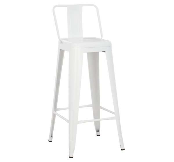 ΣΚΑΜΠΟ BAR ME ΠΛΑΤΗ ΜΕΤΑΛΛΙΚΟ MELITA-PRO HM8643.41 ΛΕΥΚΟ ΜΑΤ 42x42x100Υεκ.