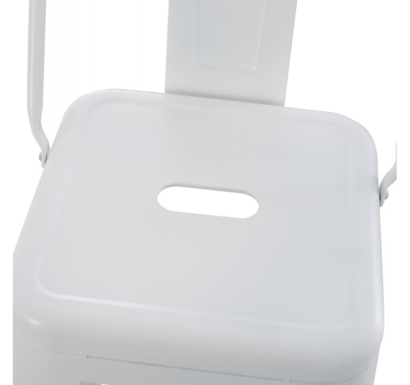 ΣΚΑΜΠΟ BAR ME ΠΛΑΤΗ ΜΕΤΑΛΛΙΚΟ MELITA-PRO HM8643.41 ΛΕΥΚΟ ΜΑΤ 42x42x100Υεκ.