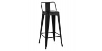 ΣΚΑΜΠΟ BAR ME ΠΛΑΤΗ ΜΕΤΑΛΛΙΚΟ MELITA-PRO HM8643.42 ΜΑΥΡΟ ΜΑΤ 42x42x100Υεκ.