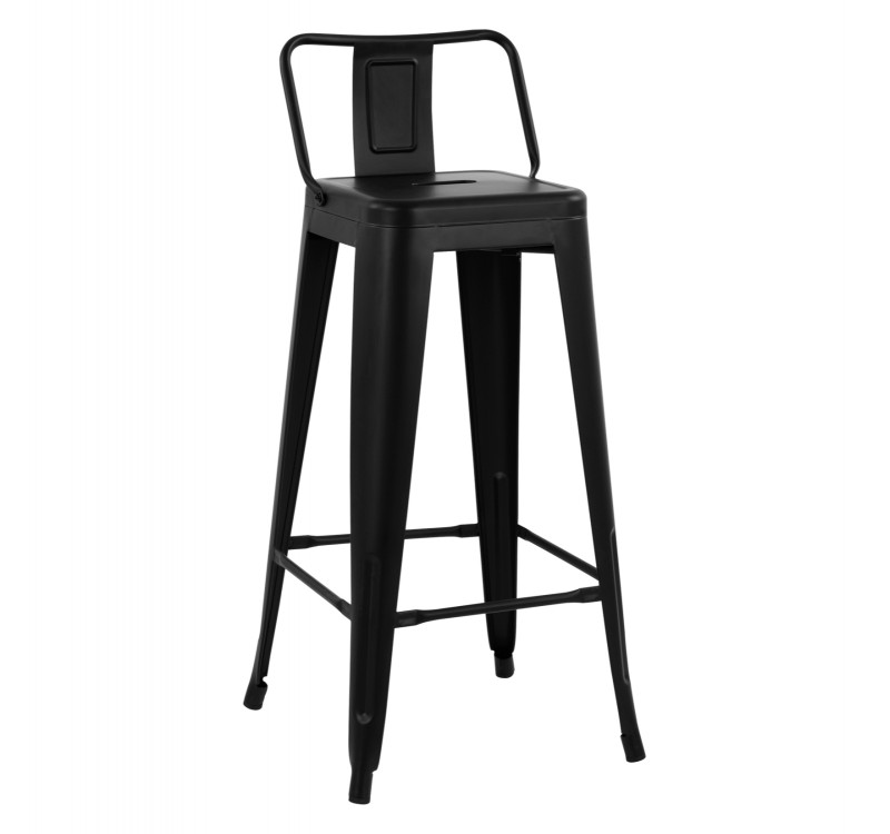 ΣΚΑΜΠΟ BAR ME ΠΛΑΤΗ ΜΕΤΑΛΛΙΚΟ MELITA-PRO HM8643.42 ΜΑΥΡΟ ΜΑΤ 42x42x100Υεκ.