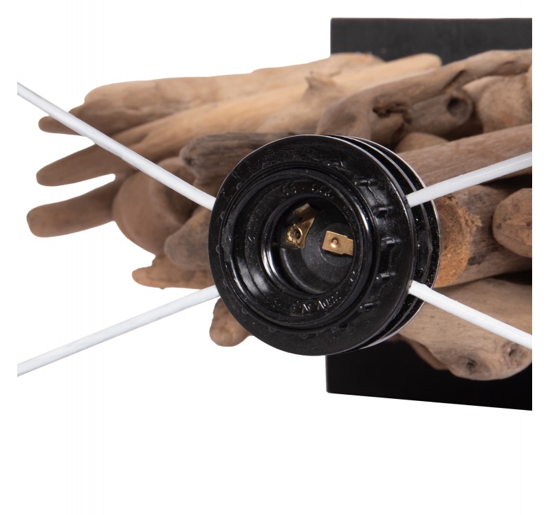ΕΠΙΤΡΑΠΕΖΙΟ ΟΡΘΟΓΩΝΙΟ ΦΩΤΙΣΤΙΚΟ TWIGGY HM4424 DRIFTWOOD & ΛΕΥΚΟ ΚΑΠΕΛΟ 35.5x15x47Υεκ.
