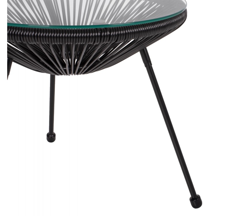 ΣΕΤ ΕΞΩΤΕΡΙΚΟΥ ΧΩΡΟΥ 3ΤΜΧ ACAPULCO HM21101 P.E.RATTAN-ΜΕΤΑΛΛΟ ΣΕ ΜΑΥΡΟ