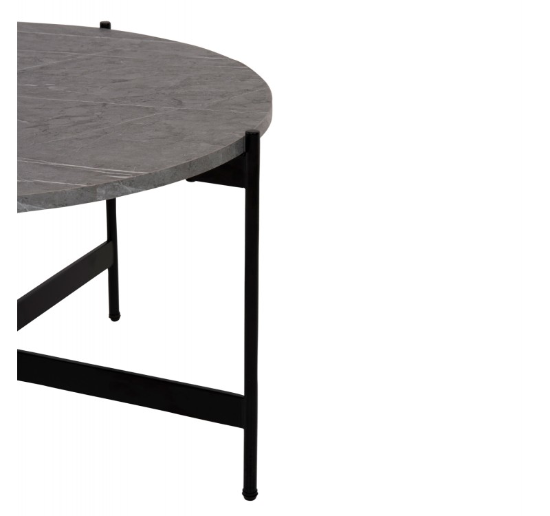 ΣΕΤ 2ΤΜΧ ΤΡΑΠΕΖΙΑ ΣΑΛΟΝΙΟΥ RONDA HM21089.01 MDF ΓΚΡΙ ΜΑΡΜΑΡΟ Φ80εκ & Φ50εκ