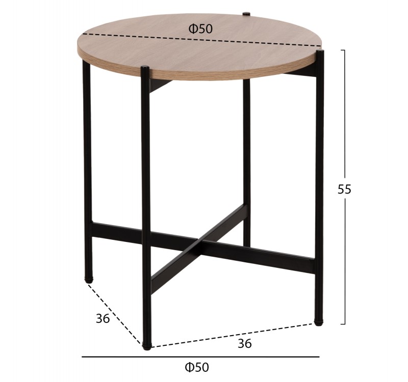 ΣΕΤ 2ΤΜΧ ΤΡΑΠΕΖΙΑ ΣΑΛΟΝΙΟΥ RONDA HM21089.02 MDF ΣΟΝΑΜΑ Φ80εκ & Φ50εκ