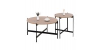 ΣΕΤ 2ΤΜΧ ΤΡΑΠΕΖΙΑ ΣΑΛΟΝΙΟΥ RONDA HM21089.02 MDF ΣΟΝΑΜΑ Φ80εκ & Φ50εκ