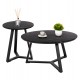 ΣΕΤ 2ΤΜΧ ΤΡΑΠΕΖΙΑ ΣΑΛΟΝΙΟΥ ROCKET HM21090 MDF ΜΑΥΡΟ ΜΑΡΜΑΡΟ Φ80εκ & Φ45εκ